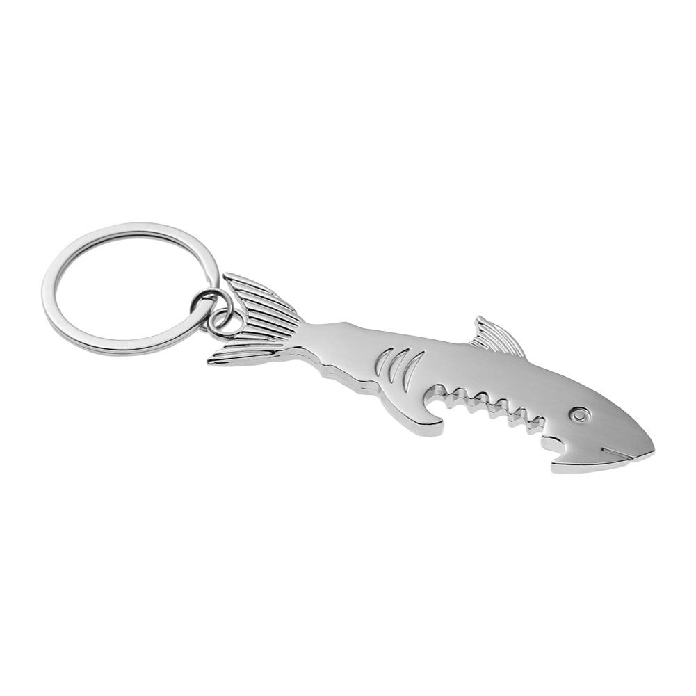 

Fish Shaped Stainless Steel Can Beer Bottle Opener Keyring Key Chain Silver, 501 Original