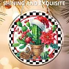 Acrylic 2D Flat DIY Christmas Cactus Diamond Art Pendant Wall Decoration