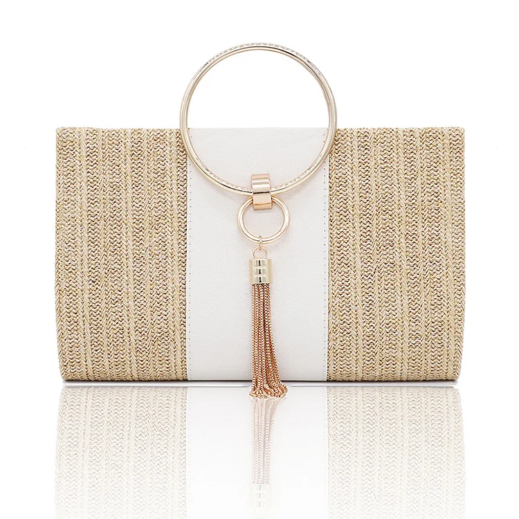 Dinner Yellow Linen Retro Clutch Bag  Flycurvy [product_label]