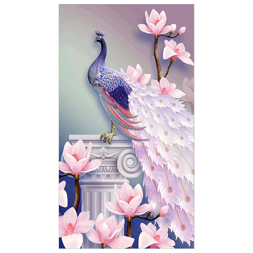 

30*50CM - Peacock - Round Drill Diamond Painting, 501 Original