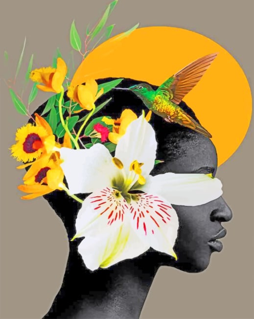 

Black Woman And Flowers – Paint By Numbers - 40*50CM, 501 Original