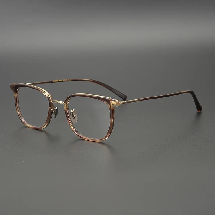Designer  Brand Japanese Light Pure Titanium Retro Glasses Frame Square Full Frame Eyeglasses Frame