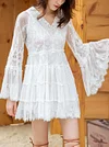 High Waist Loose Vacation Lace Mini Dress