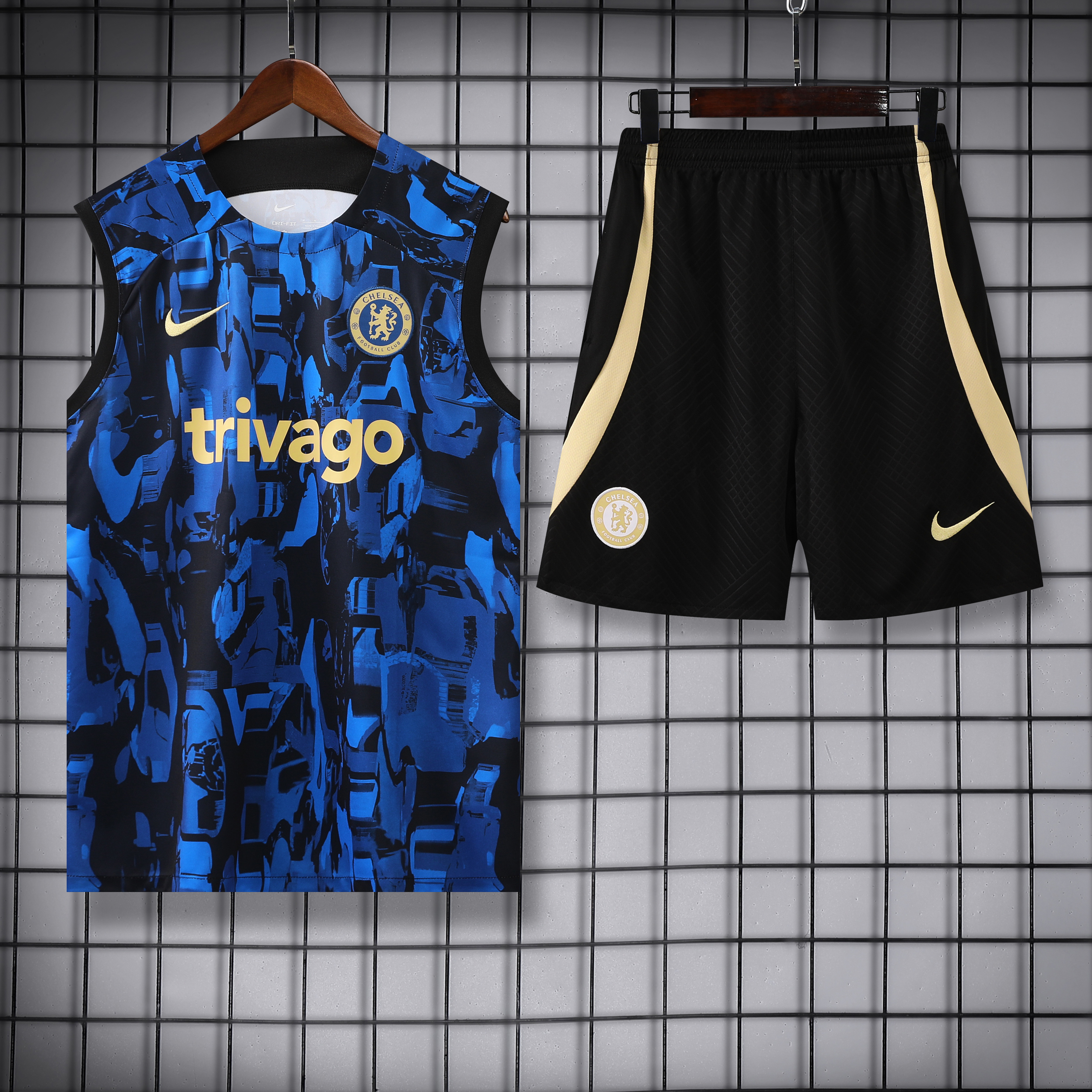 23/24 Chelsea Vest Blue Training Set Football Thai Qualtiy