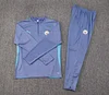 2024/2025 Manchester City Half-Pull Training Suit Grey Football Shirt 1:1 Thai Quality Set