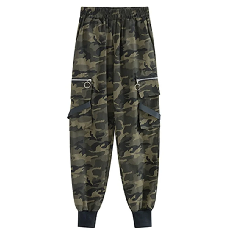 Spring Military Cargo Pants Women Camouflage Streetwear Casual Trousers Men Hip Pop High Waist Sweatpants Harajuku Loose Joggers