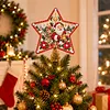 DIY Diamond Painting Christmas Tree Topper Star, Acrylic Holiday Tree Top Decoration with Spring Base, Removable Tabletop Christmas Decor