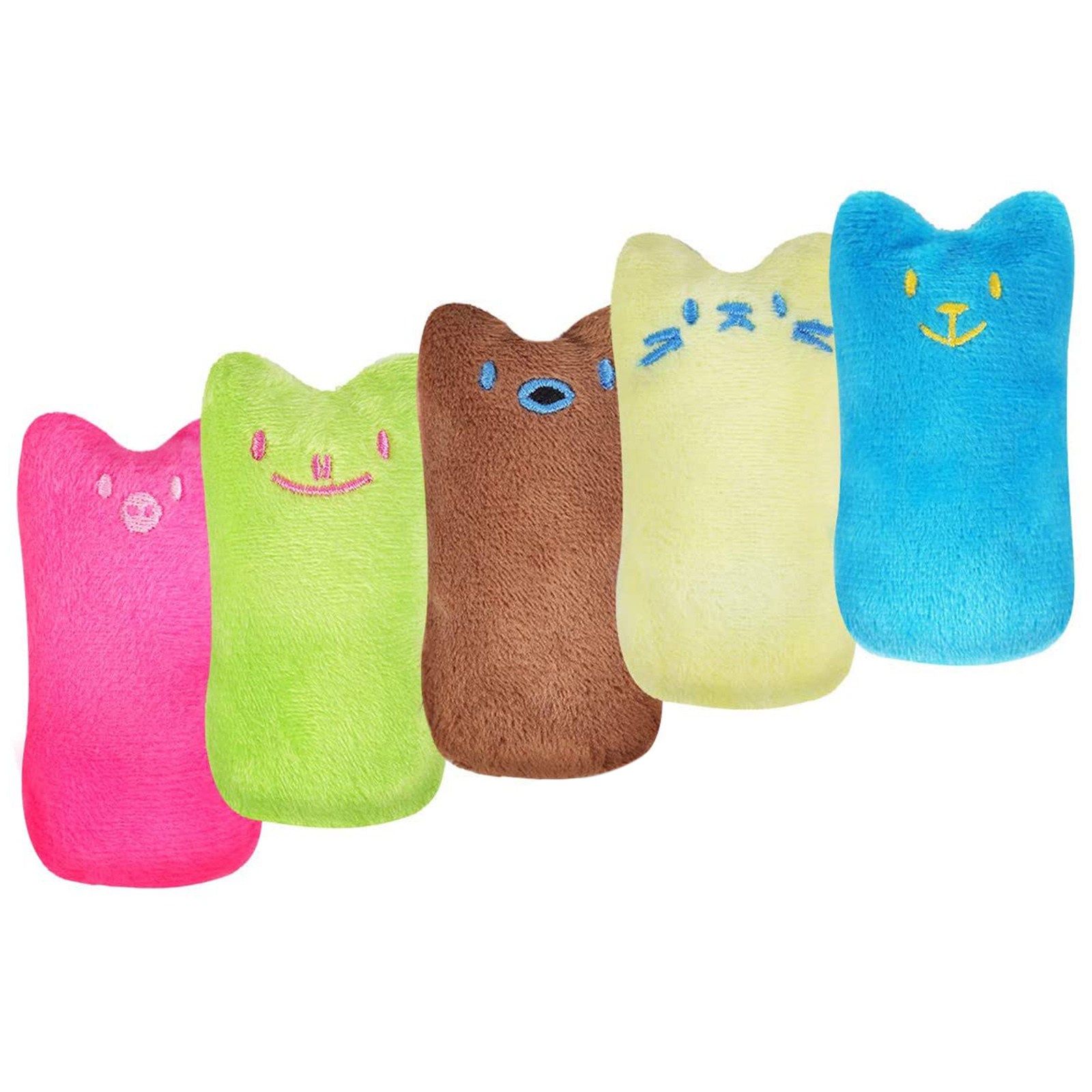 

5Pcs Interactive Cat Catnip Toys, Bite Resistant Funny Plush Chew Pillow, 501 Original