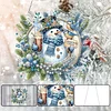 Christmas Snowman DIY 2D Flat Acrylic Double Sided Diamond Painting Hanging Pendant