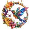 Crystal Diamond Painting Window Hanger Hummingbird Wreath 9.45x9.45in