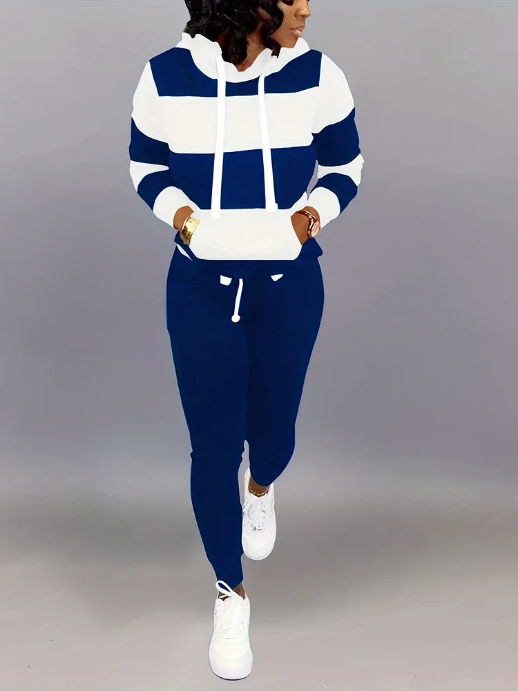 Two Piece Outfits For Women Casual Jogging Suit Set Long Sleeve Sweatshirt And Sweatpants Tracksuit Athletic Loungewear