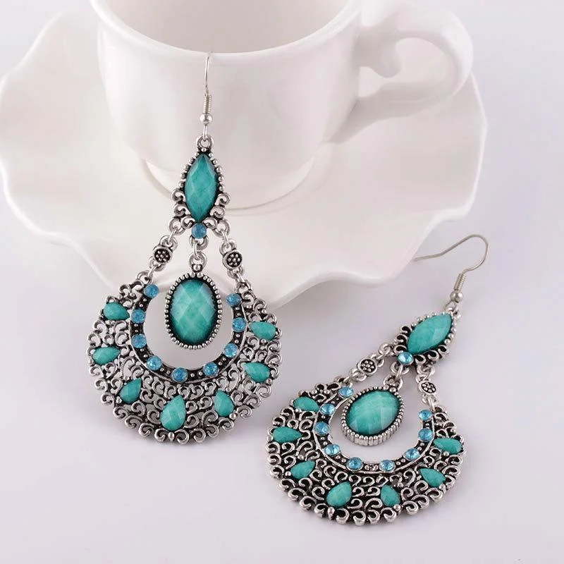 Retro palace drop shape earings-zachics