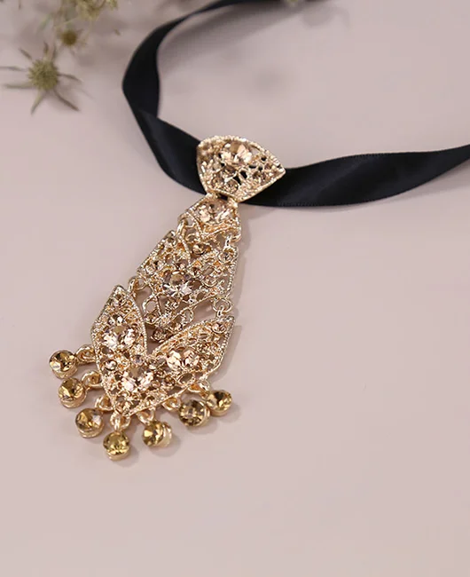 Wedding Metallic Rhinestone Switch Buckle Elastic Band Adjustable Ties Okaywear