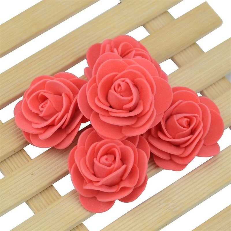 20PCS/lot 4cm Thicker Artificial PE Foam Rose Flower Heads  Wedding Home Decoration For DIY Handmade Flower Ball Party Supplies