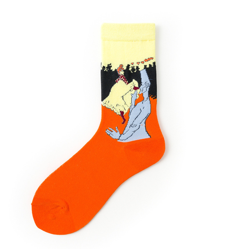 Funny oil painting in tube socks 002