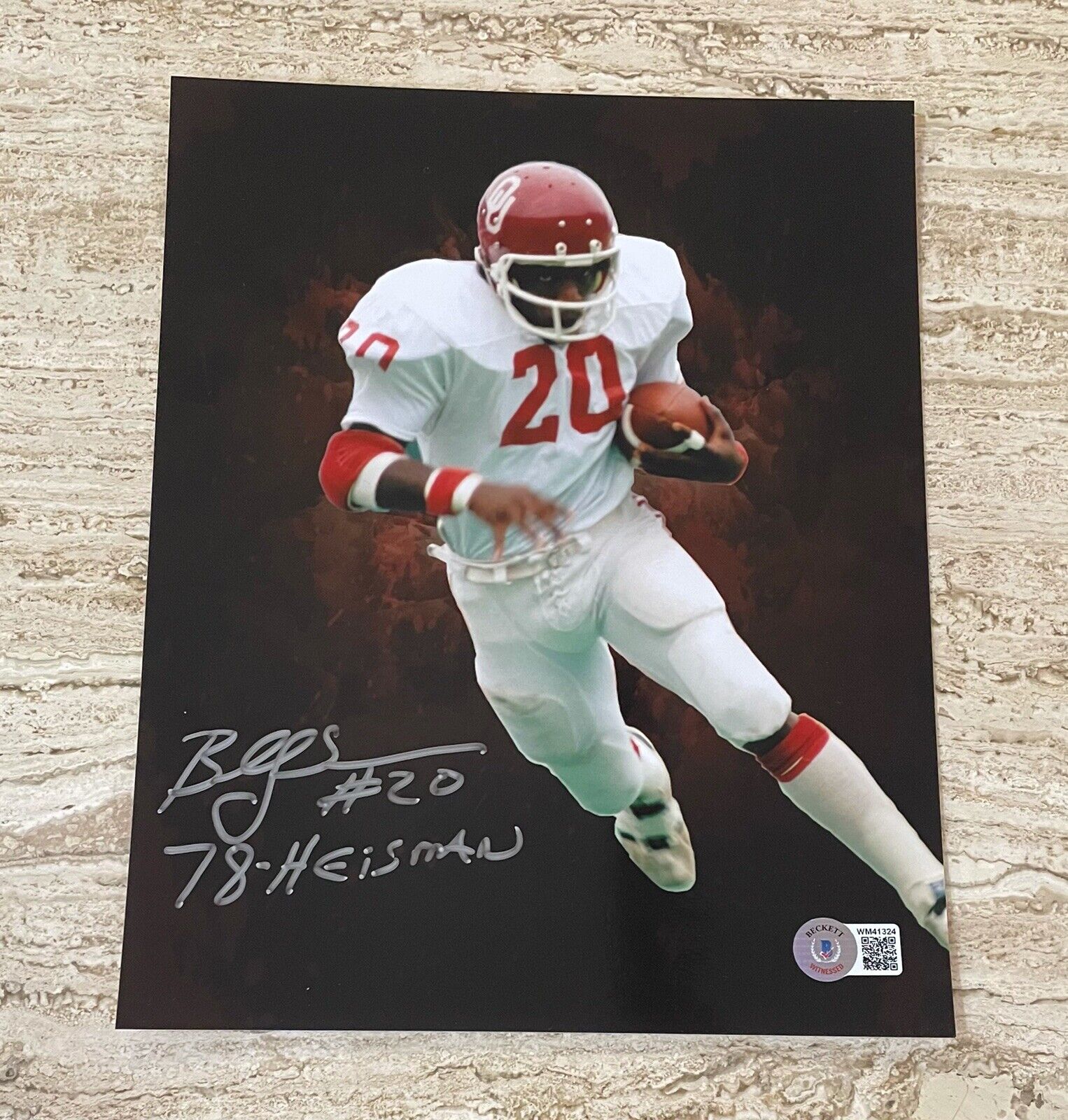 Billy Sims Oklahoma Sooners Lions Autographed Signed 8X10 Photo Poster painting Beckett COA