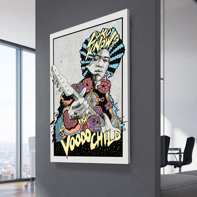 Jimi Hendrix : Voodoo Child Poster Canvas Wall Art MusicWallArt