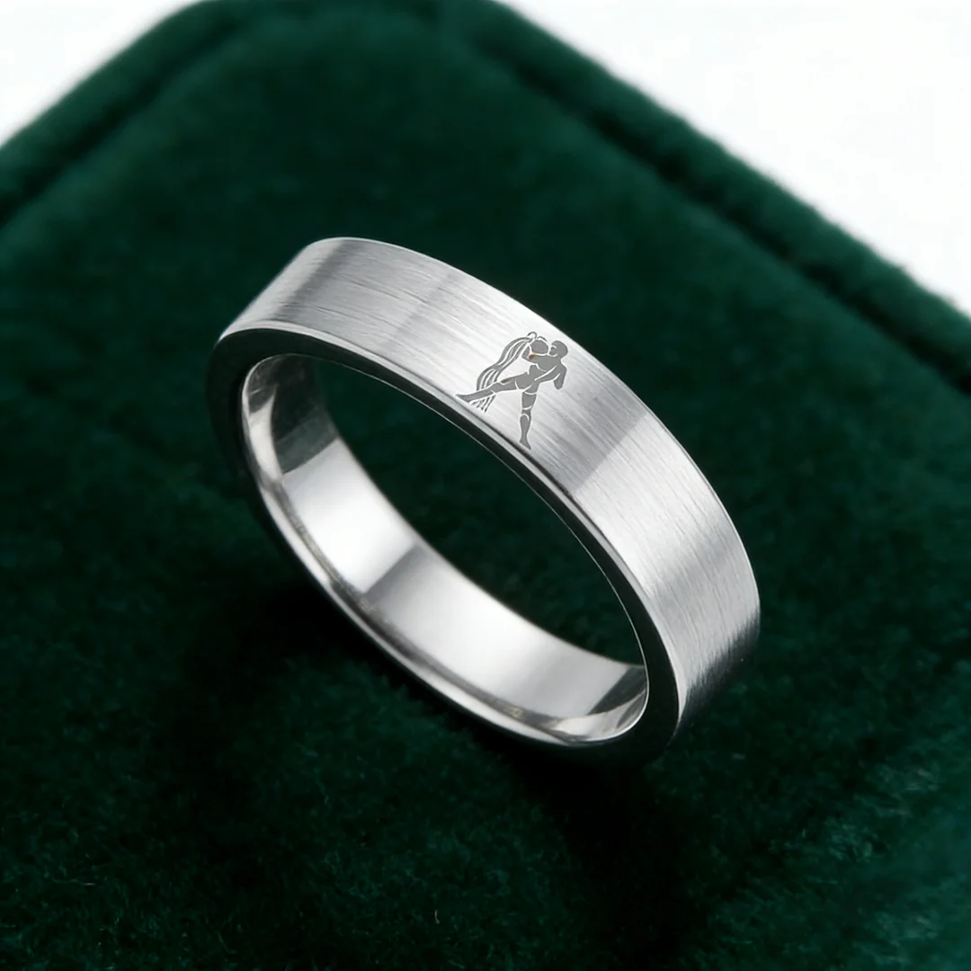 Flat Aquarius Tungsten Wedding Bands Tungsten Ring Sliver Comfort fit for Womens or Mens 4MM 6MM 8MM