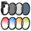 Clip-on 67mm Mobile Phone ND Filter Kit, Upgraded Lens Clip Cold Shoe Bracket/Locking Knob, CPL/ND32/6 Point Star/4 Gradient Color Filter Set, Compatible with iPhone 15 Pro Max 14 13 Samsung S22 S23