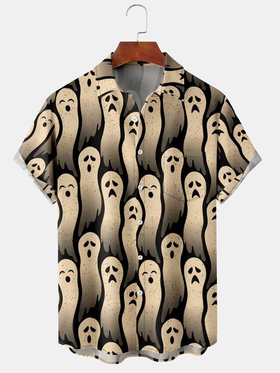 Men´s Hawaiian Ghost Ghost Halloween Casual Print Shirt