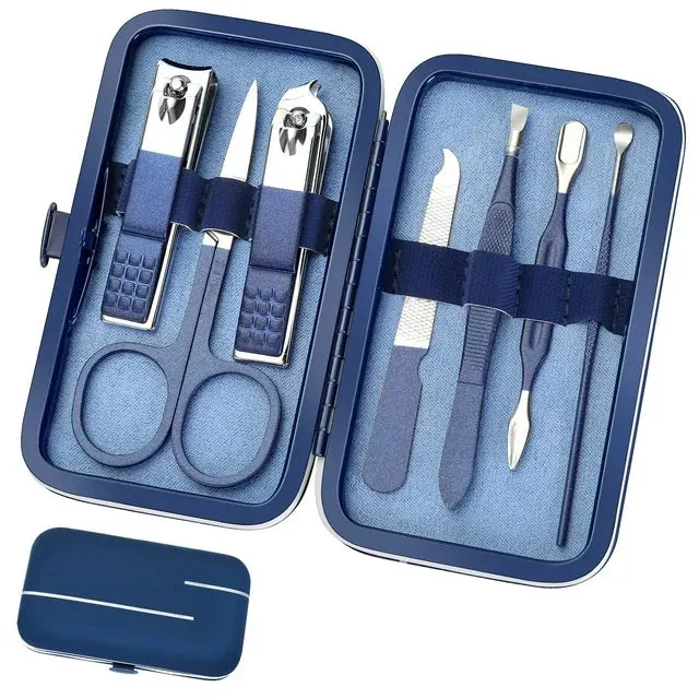 Travel Manicure Set, Mens Grooming kit Women Nail Manicure Kit 7 in 1, Manicure Pedicure Kit Manicure Set Professional Gift for Family Friends Elder Patient Nail Care