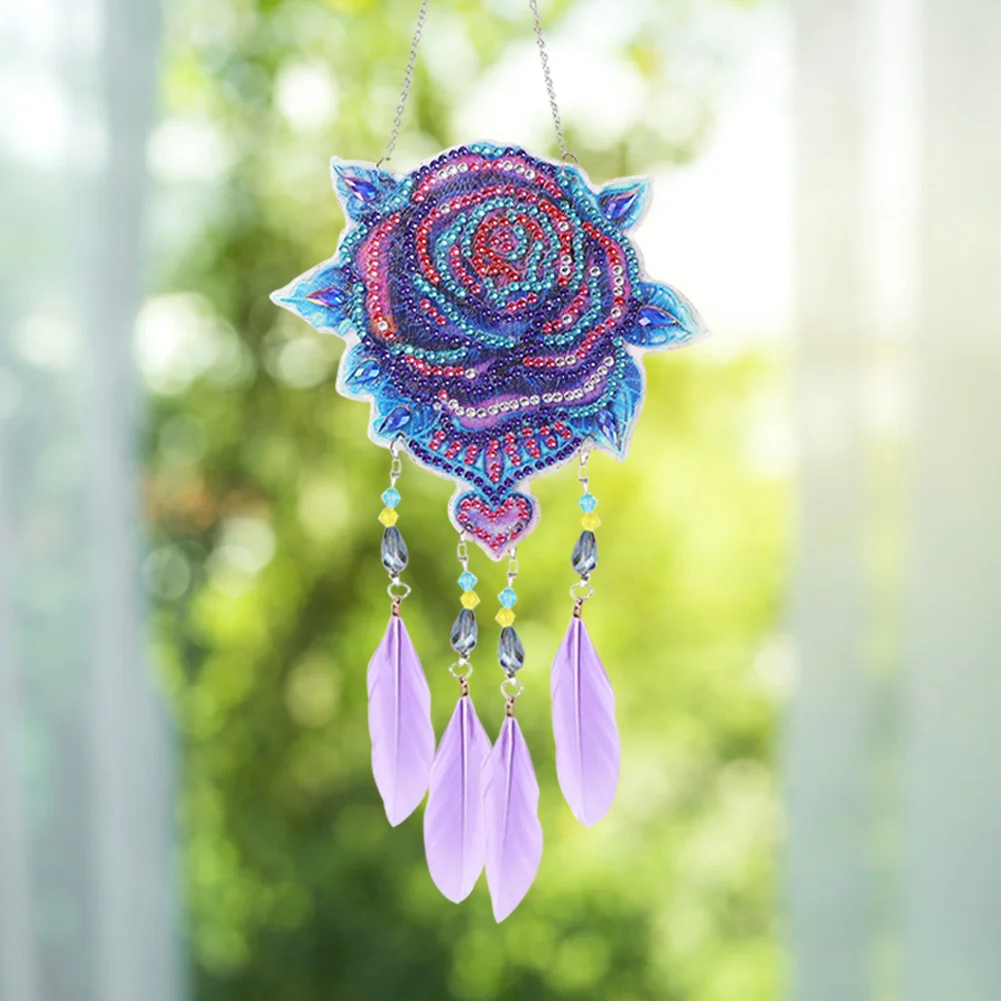 DIY Diamond Painting Dream Light Catcher Wind Chime - Rose