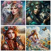 (Multi-Style) Girl And Animal-11CT Stamped Cross Stitch 50*50cm/19.69*19.69in tapestrymarket