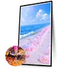 Pink Rose Beach 5D DIY Diamonds Painting Kits Full Round Drill Wall Art (A6100)
