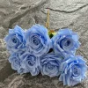 7 Stems Large 10cm Diamond Rose Artificial Flower Bunch