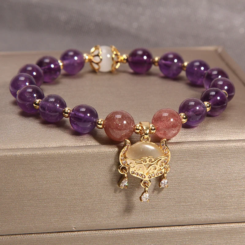 Crown Amethyst Jade Bracelet