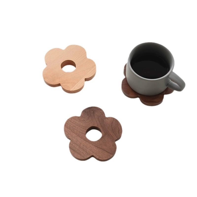 Japanese Style Cookie Coaster Beech Wood Black Walnut Wood Insulation Mat Placemat Coaster Cute Simple Pat Wind Insulation Mat