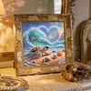 Heart Wave Turtle Family Special Shaped 5D DIY Partial Drill Diamond Painting Kits for Adults Beginners Home Decor Diamonds Dots Gem Art Kits 11.81 X11.81inch