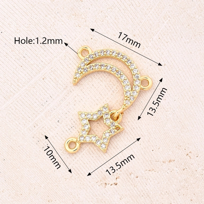 DIY Handmade Jewelry Accessories Micro Inlaid Zircon Moon XINGX Pin Guitar Connector