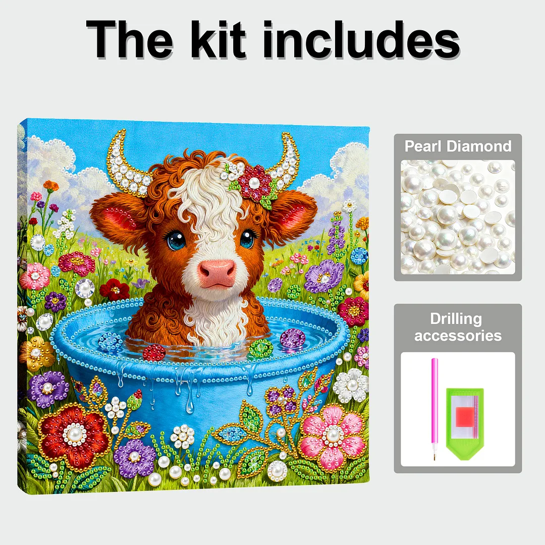 Calf Art Diamond Painting Kit for Adults Home Decor 25x25cm With Frame