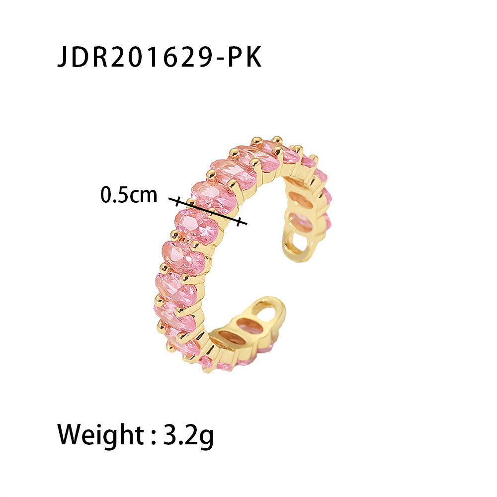 Women IG Style Geometric Stainless Steel 18K Gold Plated Rings