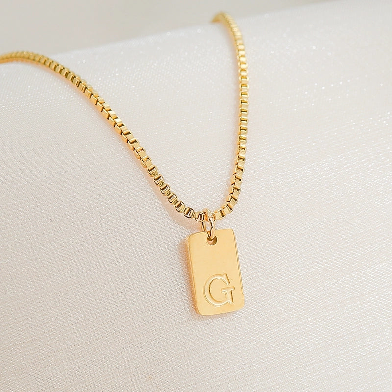 Minimalist Letter 304 Stainless Steel 18K Gold Plated Pendant Necklace