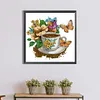 Coffee Flower Butterfly-Partial Speical Shaped Diamond Painting 30*30CM