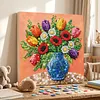 Framed Blue Vase -  DIY Button Art Painting Kit for Creativity DIY Pearl Dot Crafts for Gift Home Wall Decor 30*30CM
