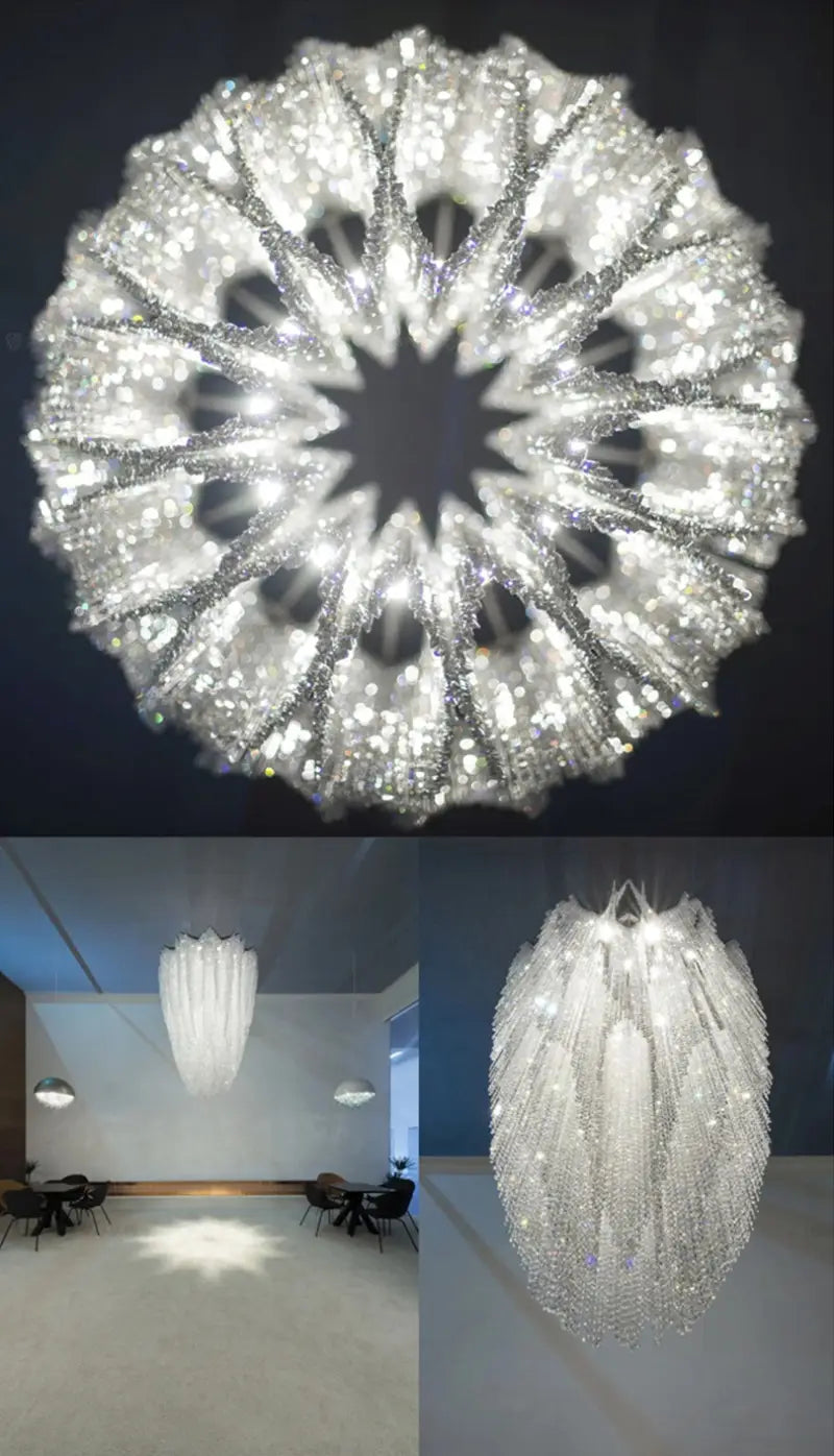 Luxury crystal chandelier for high ceiling living room