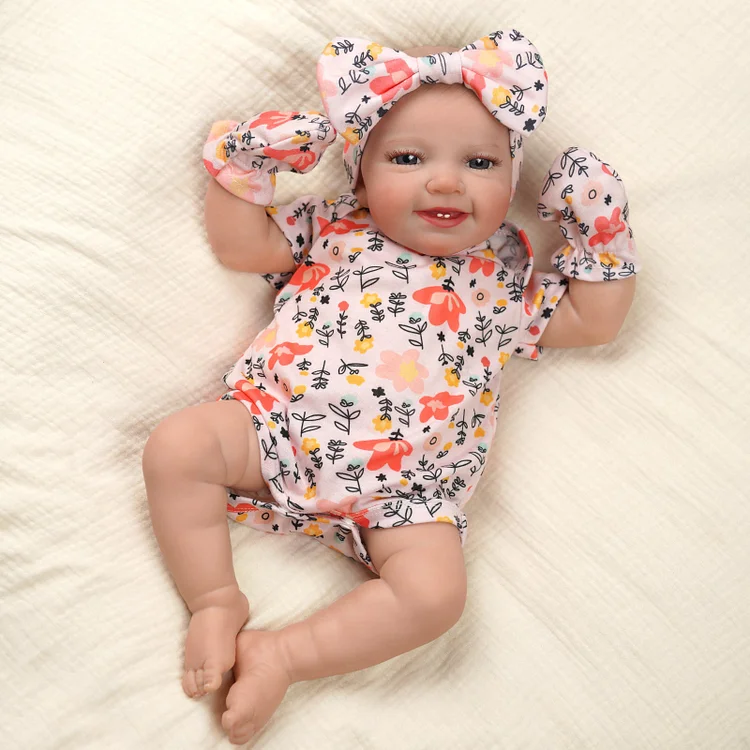 Babeside Leen Super Realistic Reborn Baby Doll 20'' Awake Infant Baby Girl Floral