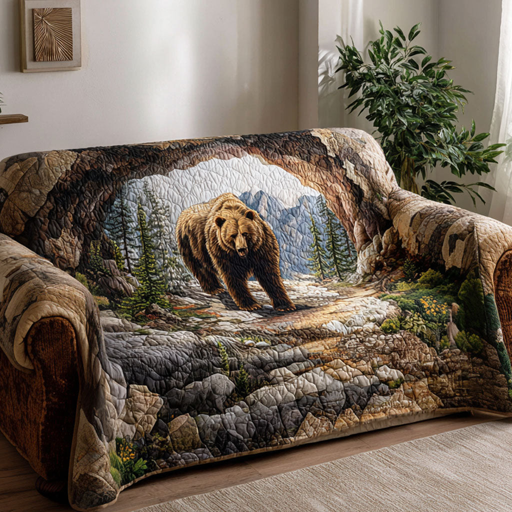 Mountain Bear Quilted Sofa Cover NCU0TV1405 everthome