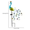 Metal Peacock Garden Ornament Lamp Waterproof LED for Courtyard Garden Path Lawn