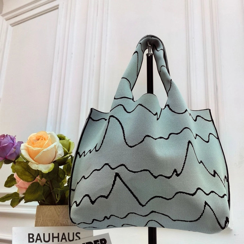 Women’s Large Polyester Letter Color Block Streetwear Square Open Shoulder Bag