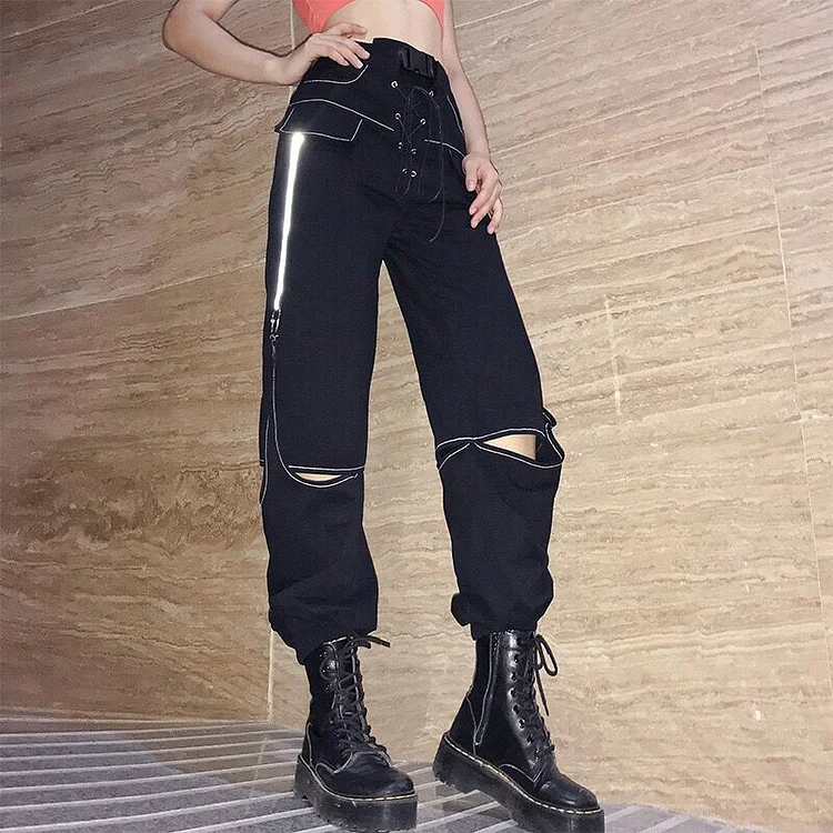 High Waist Hollow Out Pants