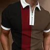 Gioiacombo&trade; POLO da uomo a maniche corte a righe tricolore con revers