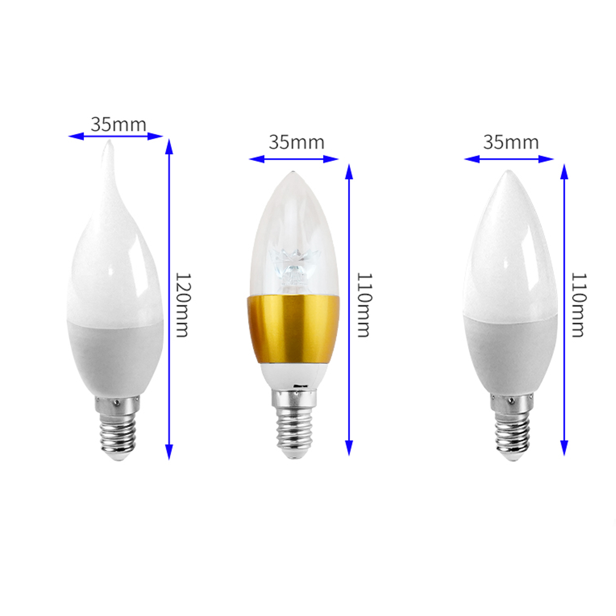 High CRI RA 95-98 LED Candle Light Children lamp Light Cold White 6000K  Natural White 4000K Warm White 3000K 400lm - 1000lm E14 Type 5W 7W 9W 12W