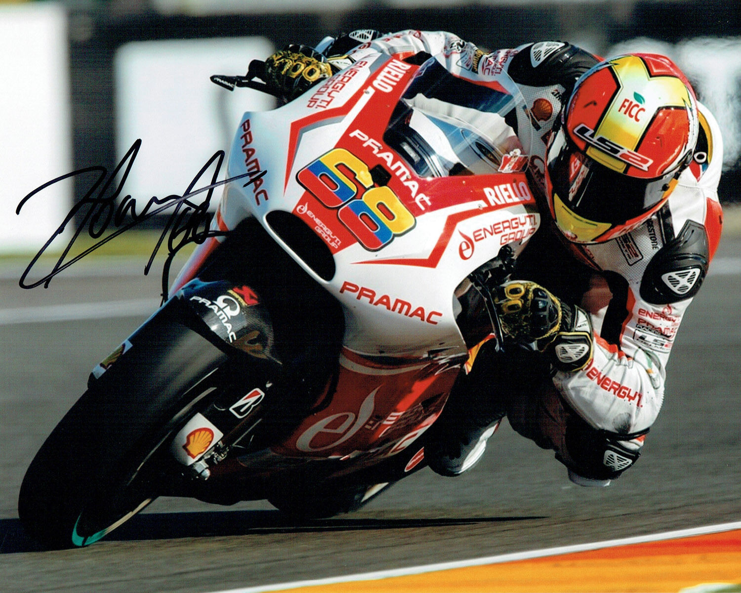 Yonny HERNANDEZ SIGNED Pramac MOTOGP Rider 10x8 Autograph Photo Poster painting AFTAL COA