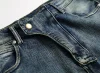Men's Vintage Distressed Washed Biker Jeans by Inlyline