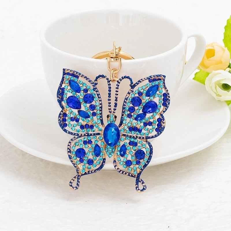 Fashion Butterfly Zinc Alloy Inlay Rhinestones Women’s Keychain 1 Piece