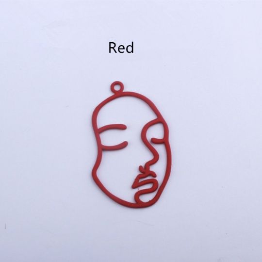Abstractive Human Sexy Women Face shape charms, Face Hollow Charm Metal Pendant Bezel Setting Cabochon Setting UV Resin Charm making diy